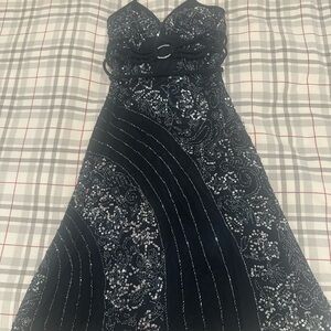 Cache Strapless Midnight Blue Dress